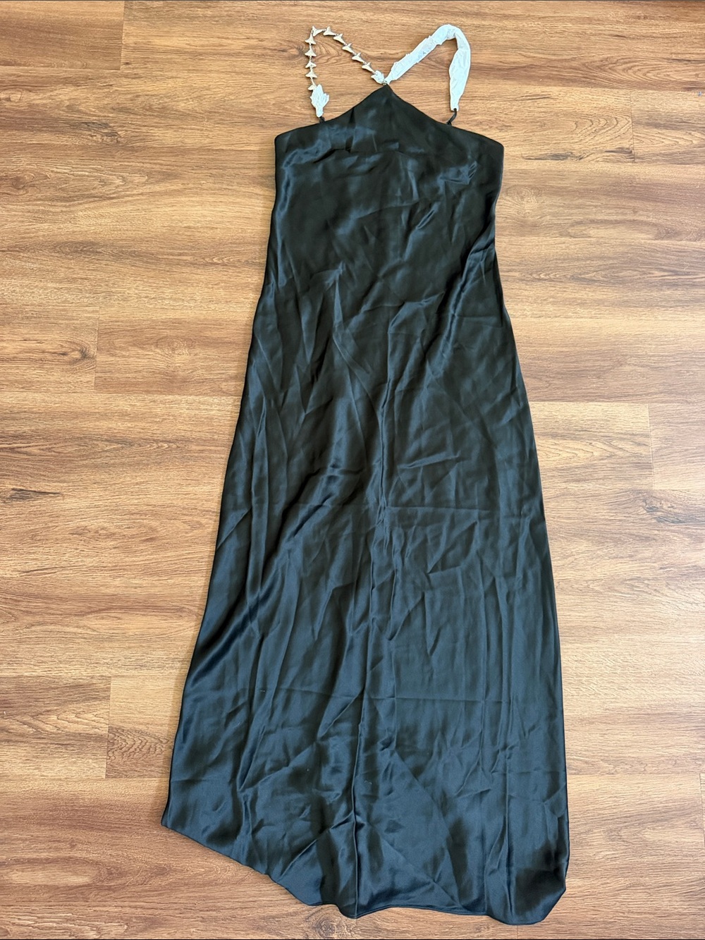 STAUD Cadence Shark Tooth Strap Satin Maxi Dress - Picture 4 of 8